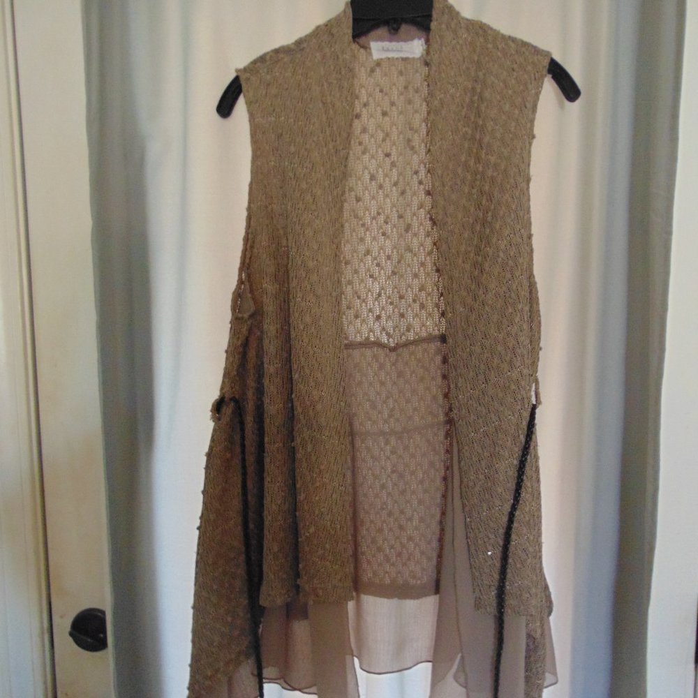 Perch Knit Sleeveless Long Vest 1x